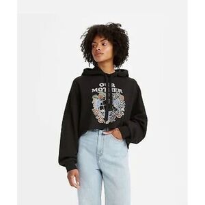 Women's Plus Size Levi's Cropped Prism Hoodie, Our Mother Caviar, Size 2X